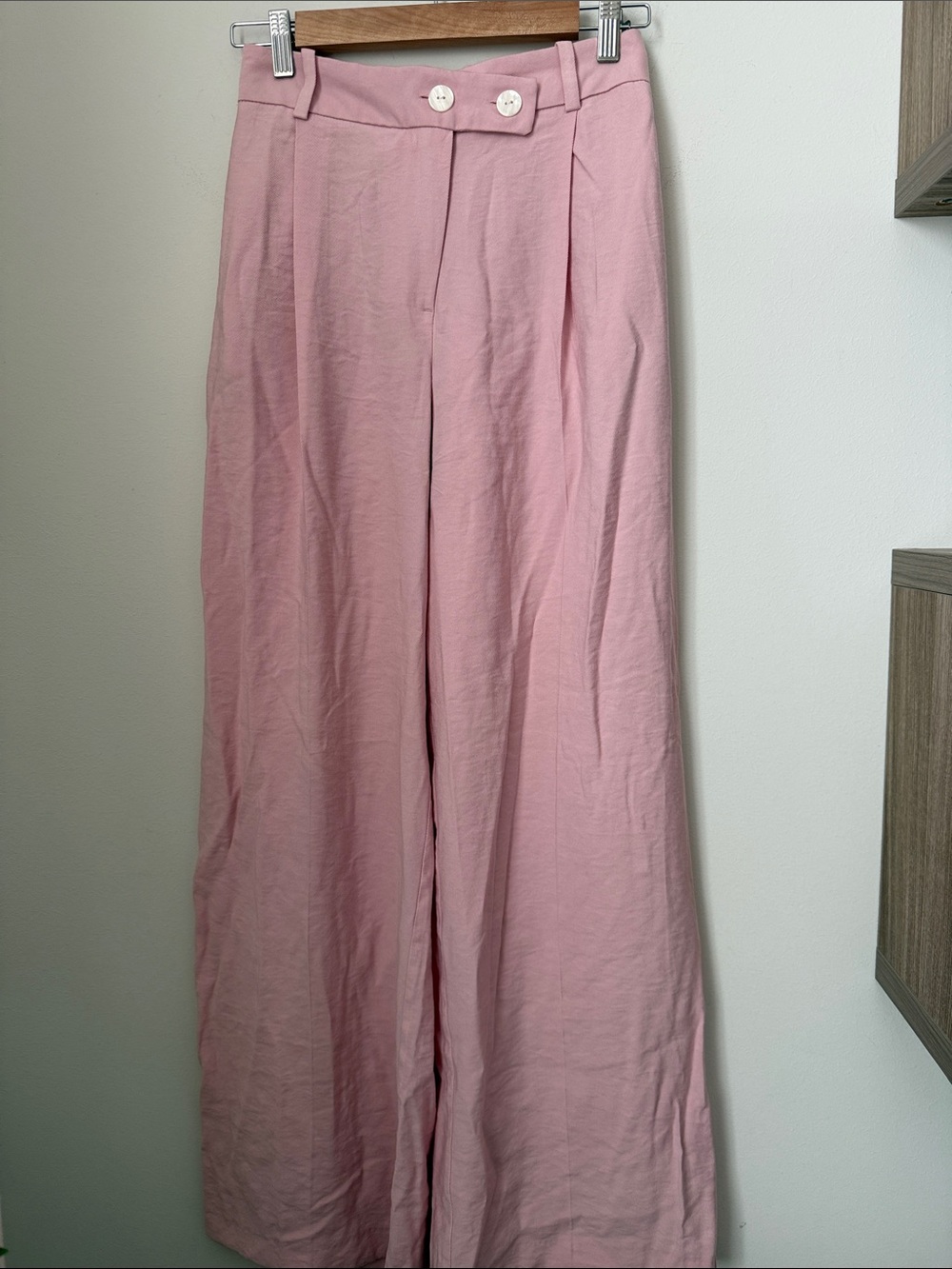 Zara Double-Breasted Sleeveless Pink Top and Pants Wide Legs Size 4 - Picture 6 of 16